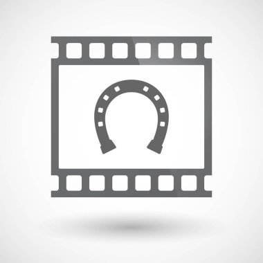 İzole 35mm film çerçeve slayt photogram at nalı işaretiyle