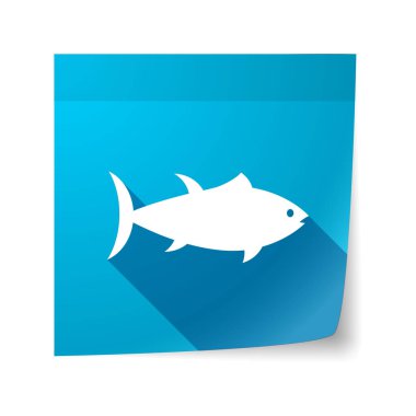 Bir ton balığı ile izole yapışkan not