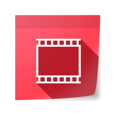 Bir fotoğraf 35mm film şeridi ile izole yapışkan not