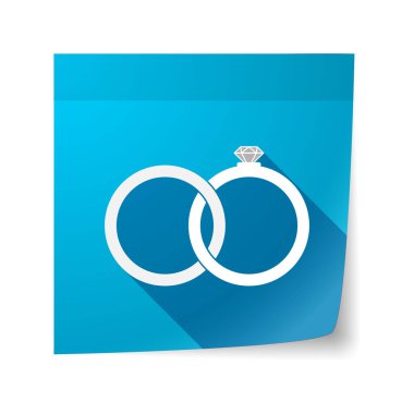 İki gümrüklü alyans ile izole yapışkan not