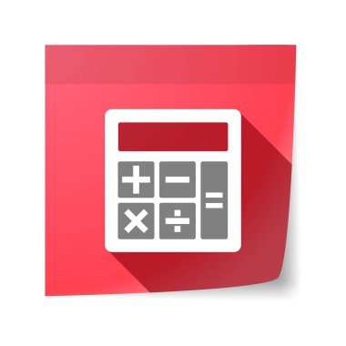 Bir hesap makinesi ile izole yapışkan not