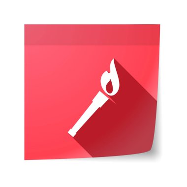 Bir el feneri simgesi ile izole yapışkan not