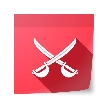 İki kılıç ile izole yapışkan not geçti