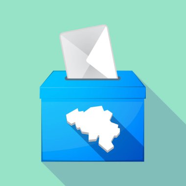 Uzun gölge oy sandığı ile Belçika Haritası