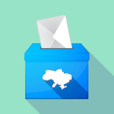 Uzun gölge oy sandığı ile Ukrayna Haritası