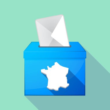 Uzun gölge oy sandığı ile Fransa Haritası