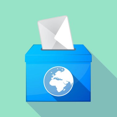 Uzun gölge oy sandığı bir Asya, Afrika ve Avrupa bölgeleri ile