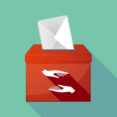 Uzun gölge oy sandığı verme ve alma iki elle veya 