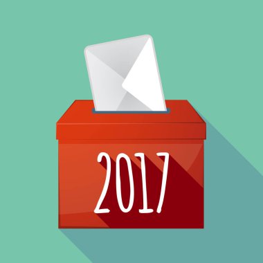 Uzun gölge oy sandığı 2017 yıl sayı simgesi olan