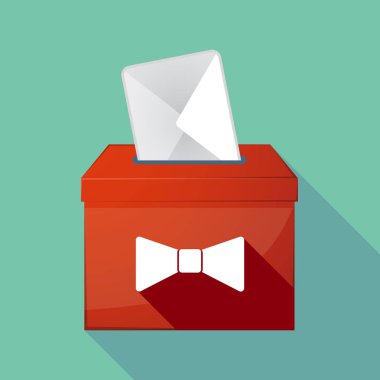 Uzun gölge oy sandığı bir boyun ile kravat simgesi