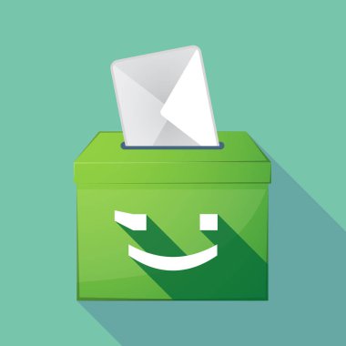 Uzun gölge oy sandığı wink metin yüz ifade ile