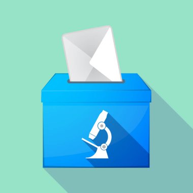 Uzun gölge oy sandığı bir mikroskop simgesi ile