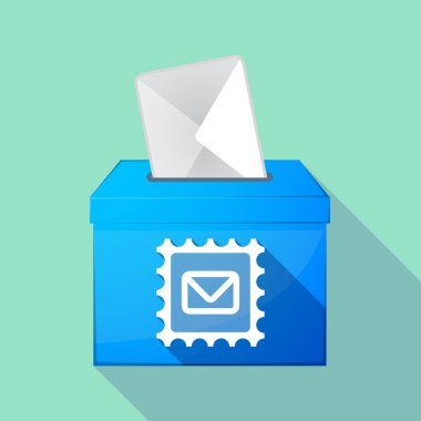 Uzun gölge oy sandığı bir posta damgası işareti ile