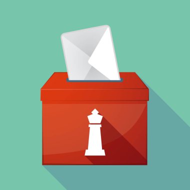 Uzun gölge oy sandığı bir satranç şekil