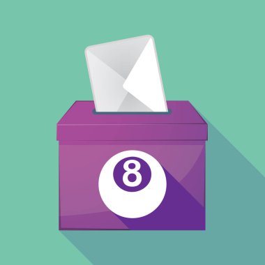 Uzun gölge oy sandığı bir havuz topu ile