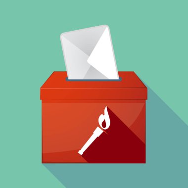 Uzun gölge oy sandığı bir meşale simgesiyle