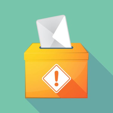 Uzun gölge oy sandığı bir uyarı yol işareti ile