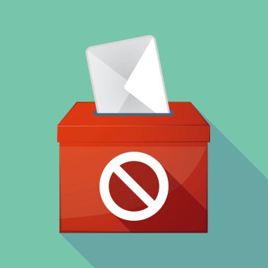 Uzun gölge oy sandığı yasak işareti