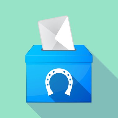 Uzun gölge oy sandığı bir at nalı işareti ile