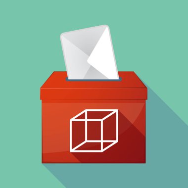 Uzun gölge oy sandığı bir küp işareti ile