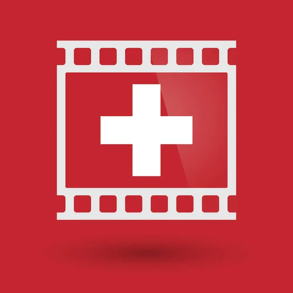 İzole 35mm film çerçeve slayt photogram İsviçre bayrağı — Stok Vektör