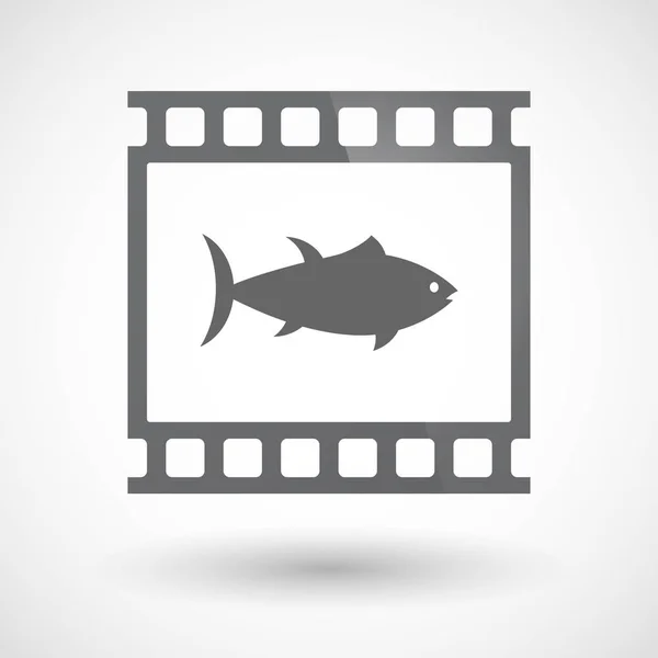 Fotograma de diapositiva de marco de película aislado de 35 mm con un pez atún — Vector de stock