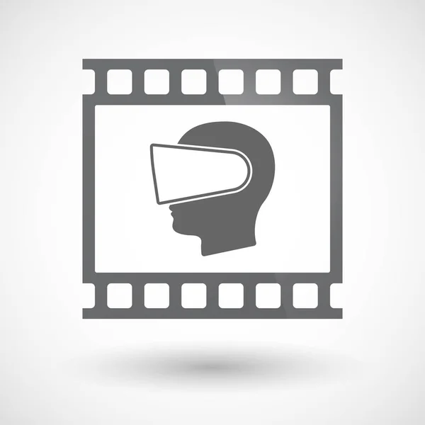 Geïsoleerde 35mm film frame dia fotogram met een mannelijke hoofd weari — Stockvector