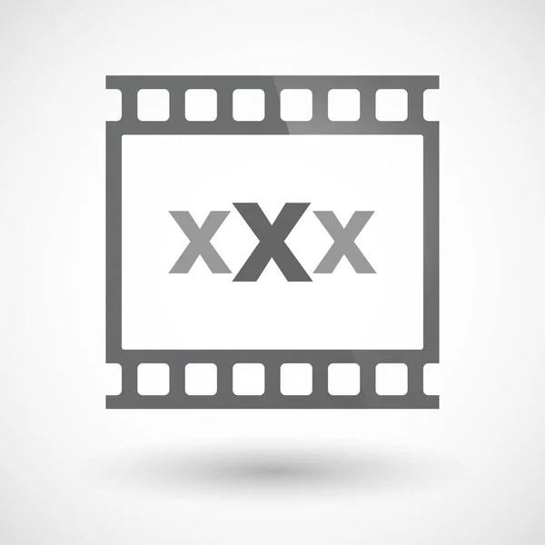Fotograma de diapositiva de marco de película de 35mm aislado con un icono de letra XXX — Vector de stock