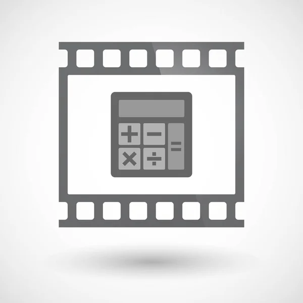 Geïsoleerde 35mm film frame dia fotogram met een rekenmachine — Stockvector