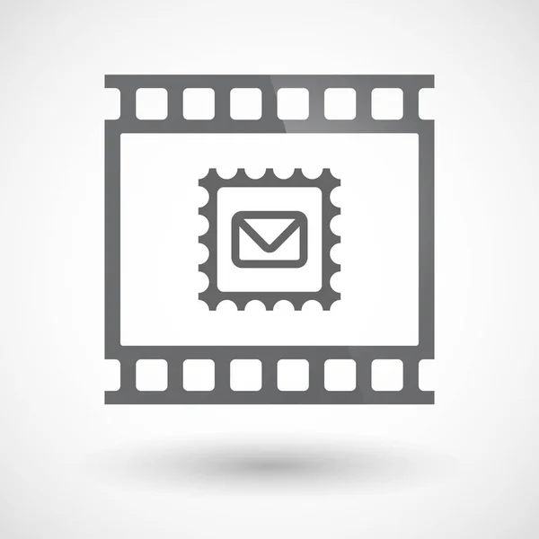 Photogramme isolé de diapositive de cadre de film de 35mm avec un signe de timbre de courrier — Image vectorielle