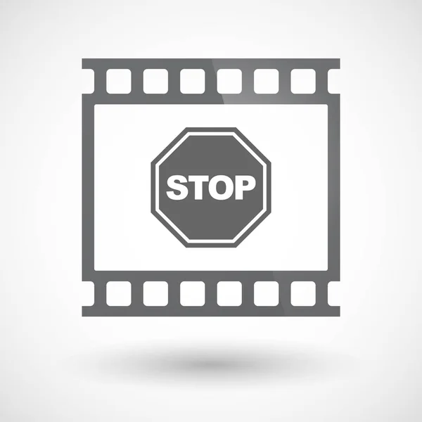 Photogramme isolé de diapositive de cadre de film de 35mm avec un signal d'arrêt — Image vectorielle