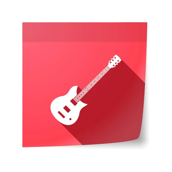 Isolated sticky note with  an electric guitar — Stock Vector