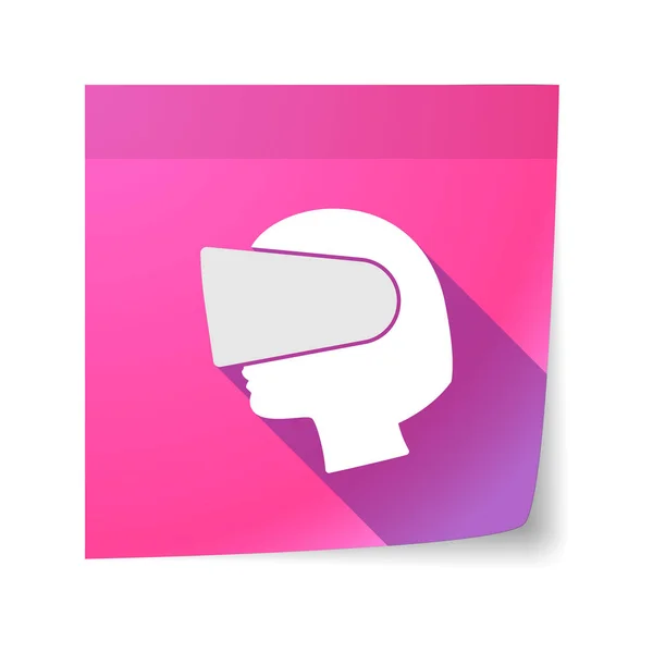 Geïsoleerde notitie met een vrouwelijke hoofd dragen een virtuele reali — Stockvector