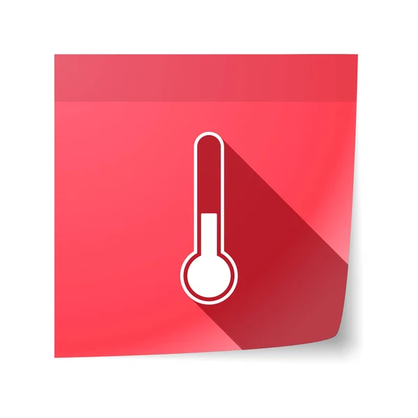 Geïsoleerde notitie met een thermometer-pictogram — Stockvector