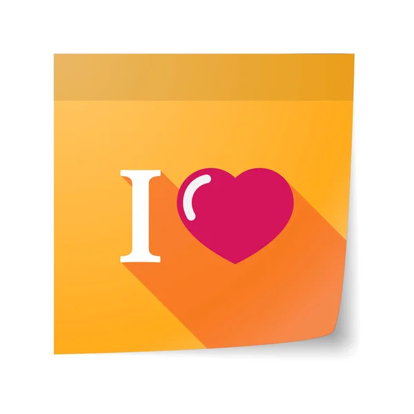 Isolated sticky note with  an " I like" glyph — Stock Vector
