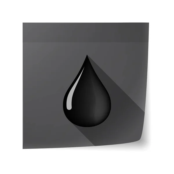 Nota adesiva isolata con un'icona a goccia d'olio — Vettoriale Stock