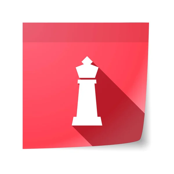 Isolé note collante avec une figure du roi des échecs — Image vectorielle