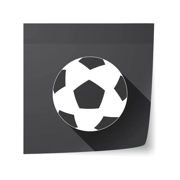Isolé note collante avec un ballon de football — Image vectorielle