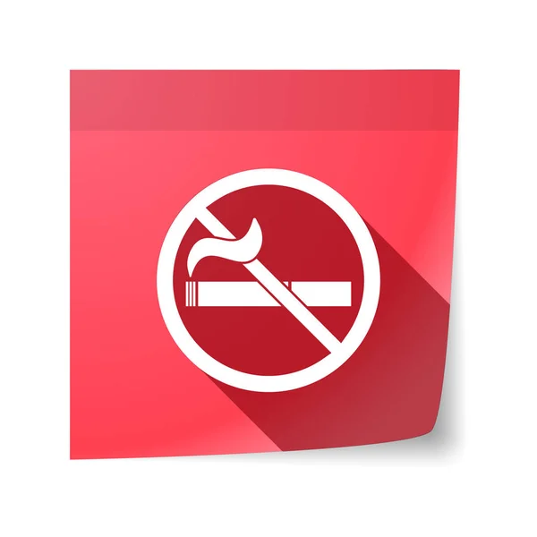 Bir Sigara İçilmez işareti ile izole yapışkan not — Stok Vektör