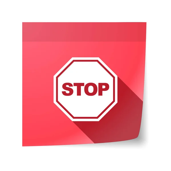 Geïsoleerde notitie met een stop signaal — Stockvector