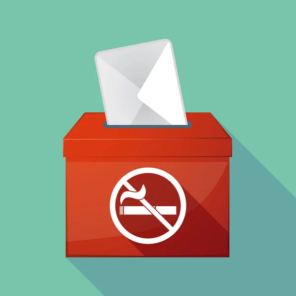 Long shadow ballot box with  a no smoking sign — Stock Vector