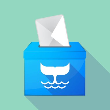 Uzun gölge oy sandığı bir balina kuyruğu ile