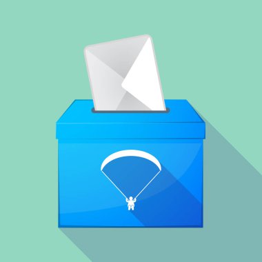 Uzun gölge oy sandığı bir yamaçparaşütü ile