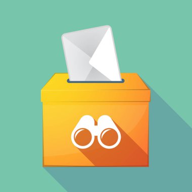 Uzun gölge oy sandığı bir dürbün ile