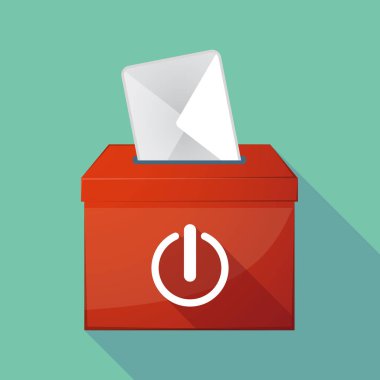 Uzun gölge oy sandığı bir kapama düğmesi ile