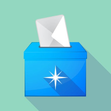 Uzun gölge oy sandığı bir ışıltı ile