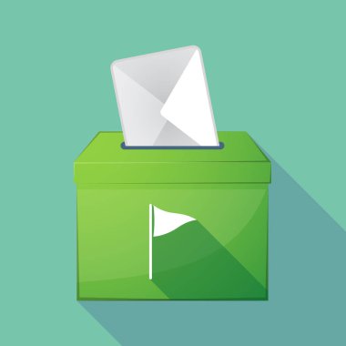 Uzun gölge oy sandığı bir golf bayrak ile