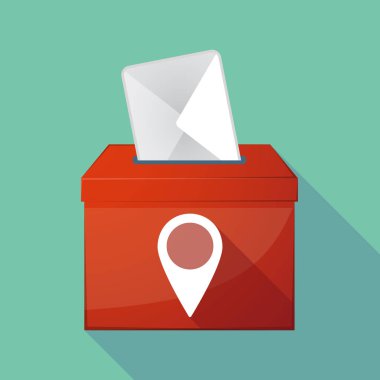 Uzun gölge oy sandığı bir harita işareti ile