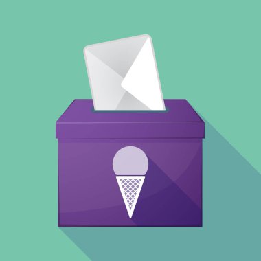 Uzun gölge oy sandığı bir koni dondurma ile