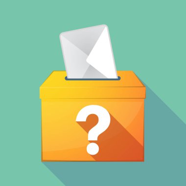 Uzun gölge oy sandığı bir soru işareti ile